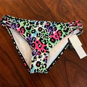 NWT! Salt + Cove Neon Multi-Colored Leopard Bikini Bottom